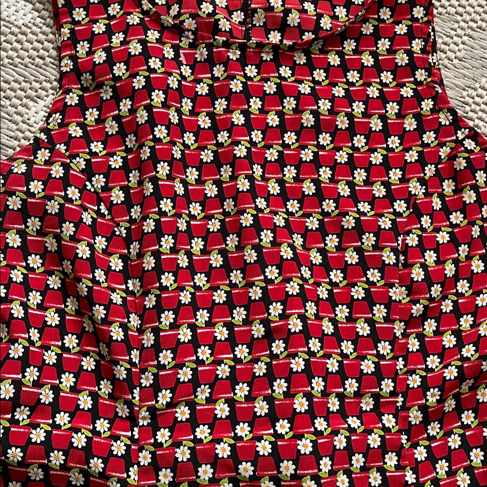 Vintage Casual Corner Novelty Flower Pot Kitschy Print Corset Tie Dress🪴 - Picture 3 of 8